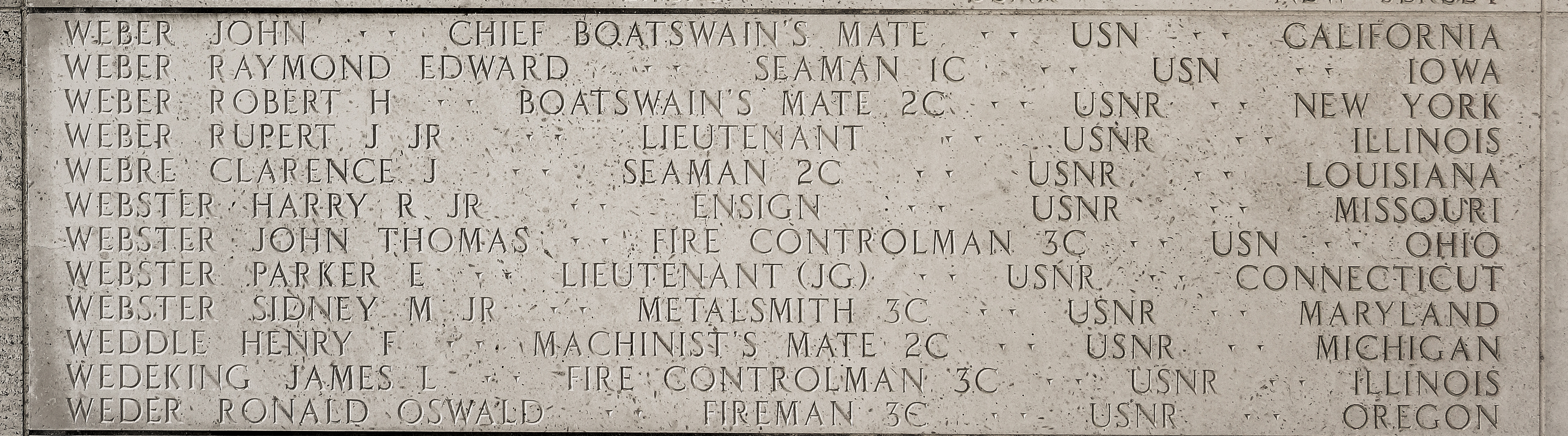 Robert H. Weber, Boatswain's Mate Second Class